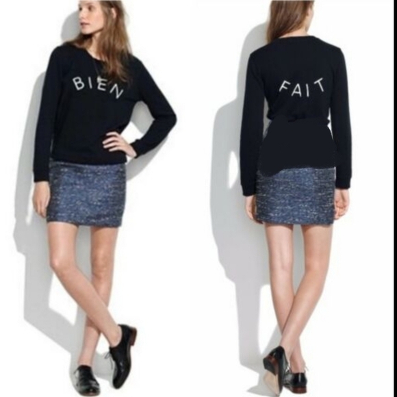 Madewell Blue Courtyard in Shimmerweave Tweed Metallic J Crew Mini Skirt Size 6 - Picture 1 of 10